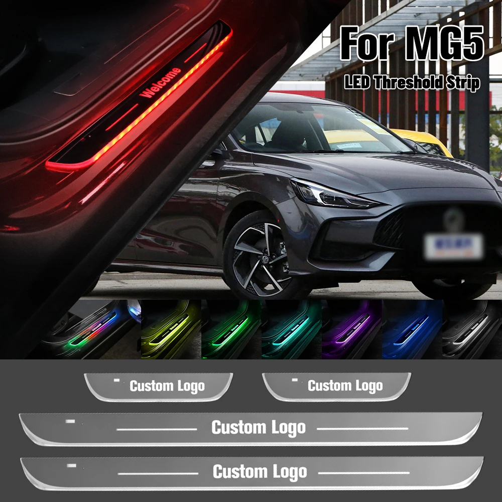 

For MG 5 MG5 2012-2023 Car Door Sill Light Customized Logo LED 2018 2019 2021 2022 Welcome Threshold Pedal Lamp Accessories