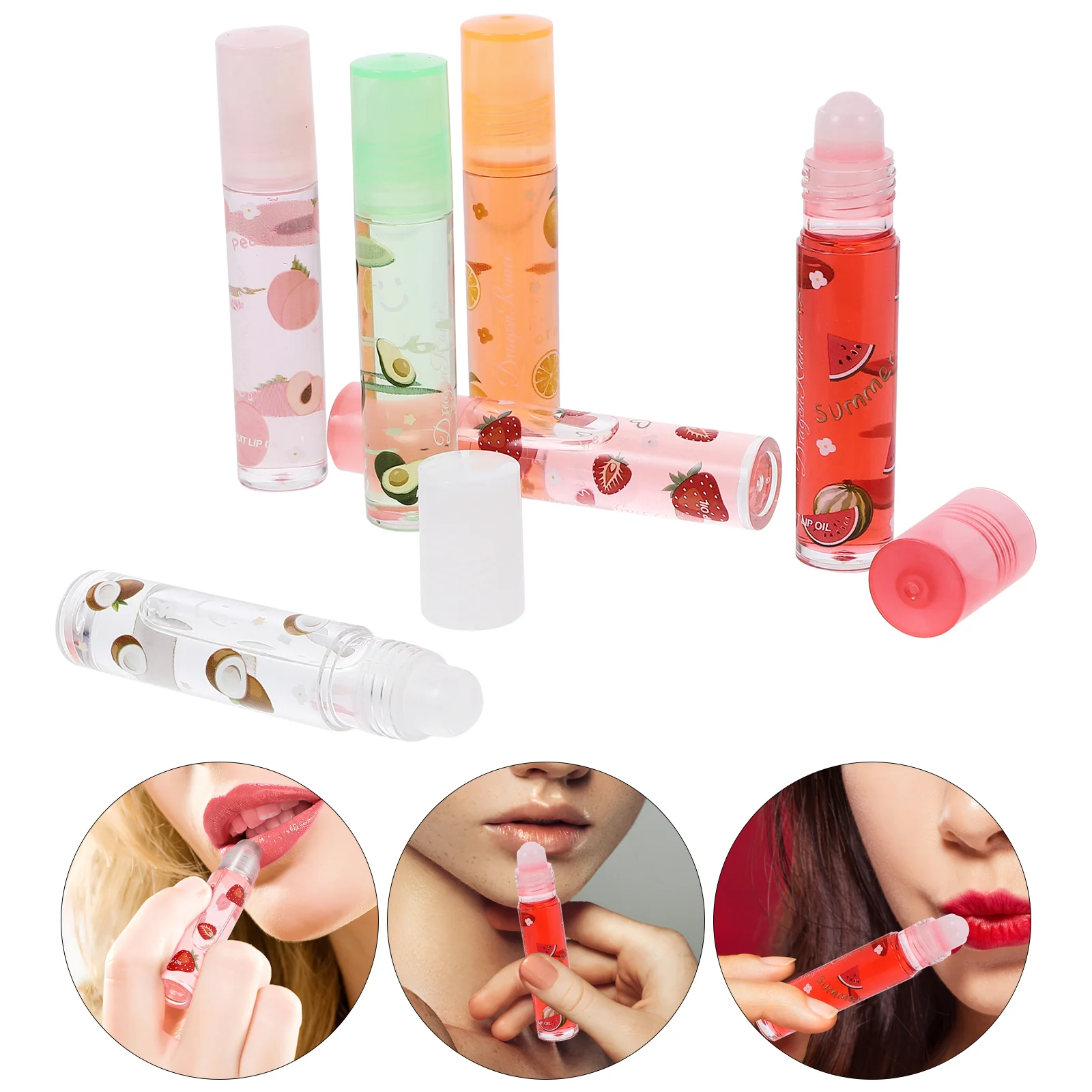 Glow Lip Oil Fruit Balm เกาหลี GLOSS Pomade พลาสติกโปร่งใส Protector เด็ก