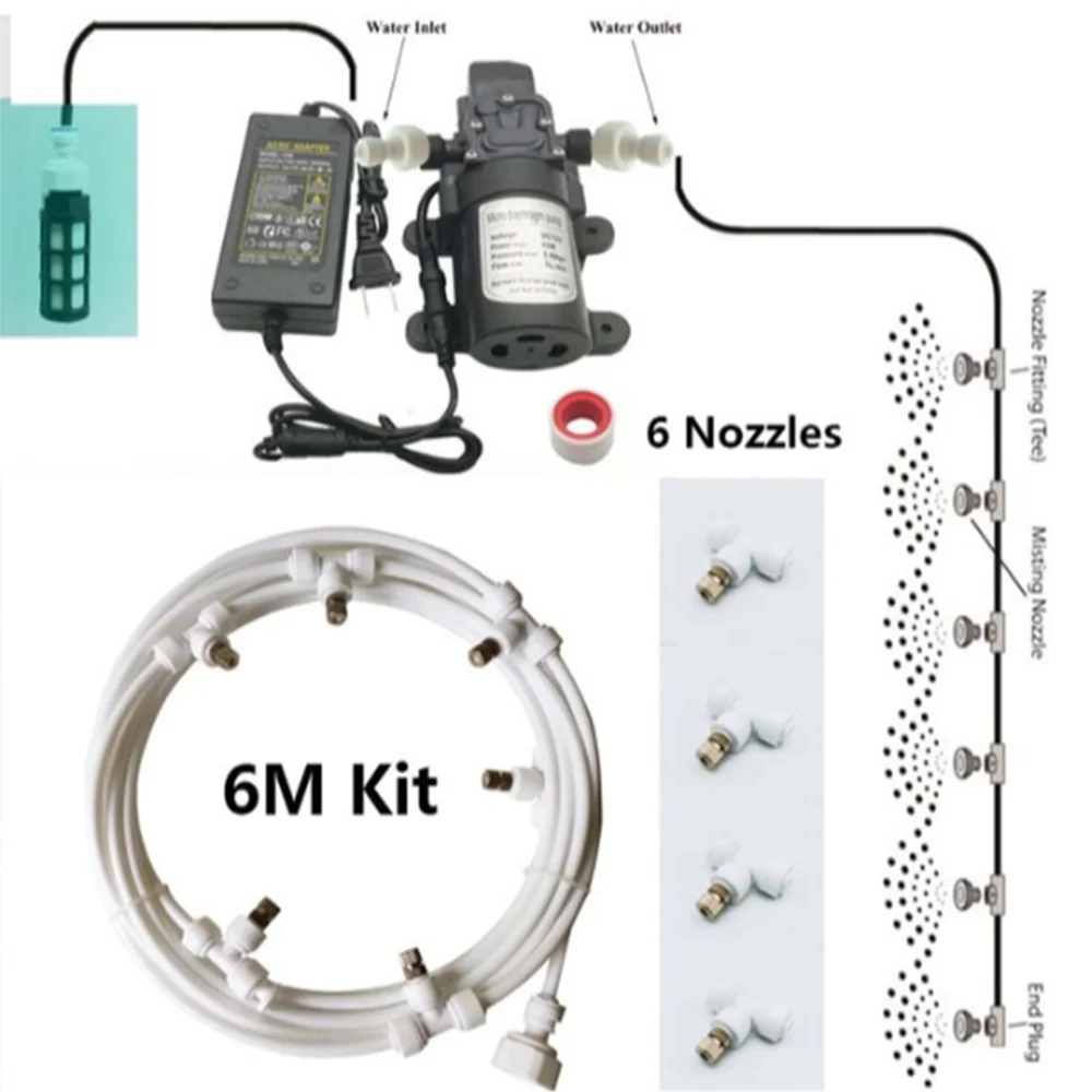 spray disinfection electric pump misting spray system with 6 -18m pipe for choosing