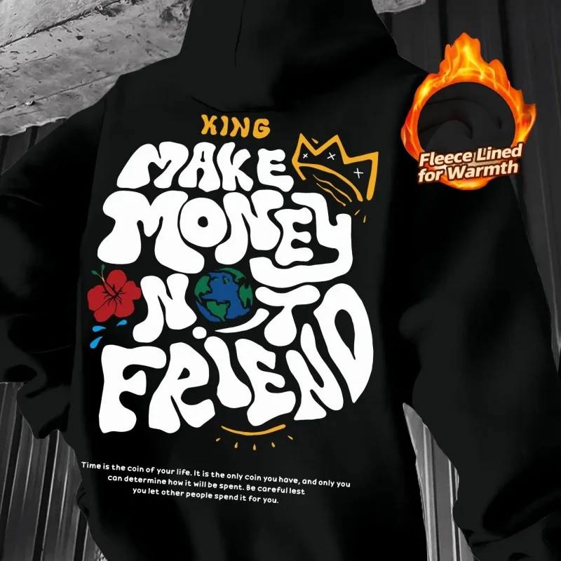 

2025 New Men's Autumn Personalized Letter Graffiti Printed Soft and Comfortable 100% Cotton Hoodie Outdoor Street Style Clothing