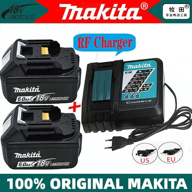 Original 6.0Ah Makita 18V Power Tool Rechargeable Battery, for 18V Makita DTD172 TW004G DTW190 DTW285 power tool LED Lithium-ion