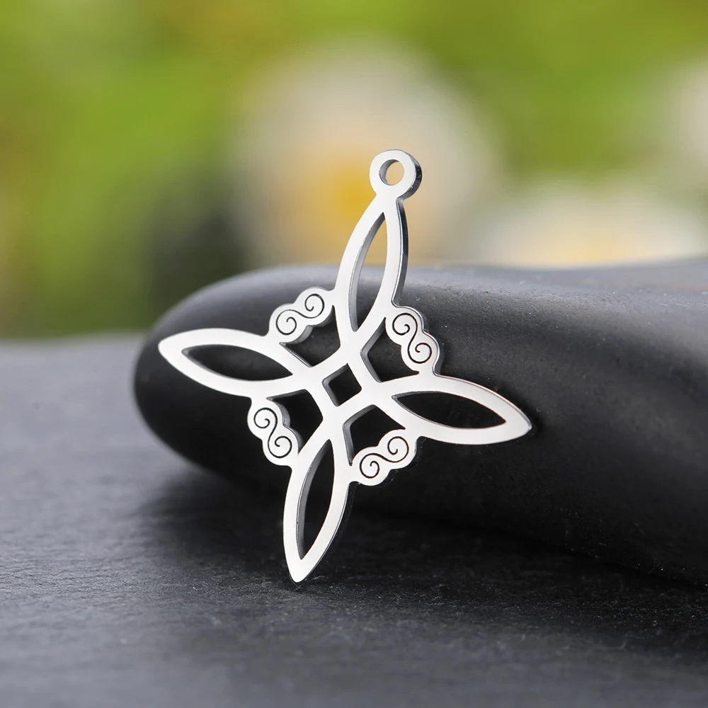 Dawapara Edelstahl Hexenknoten Charms für Halskette Ohrringe Trinity Knot Religiöse Symbole Anhänger DIY Schmuckherstellung – Detail 12