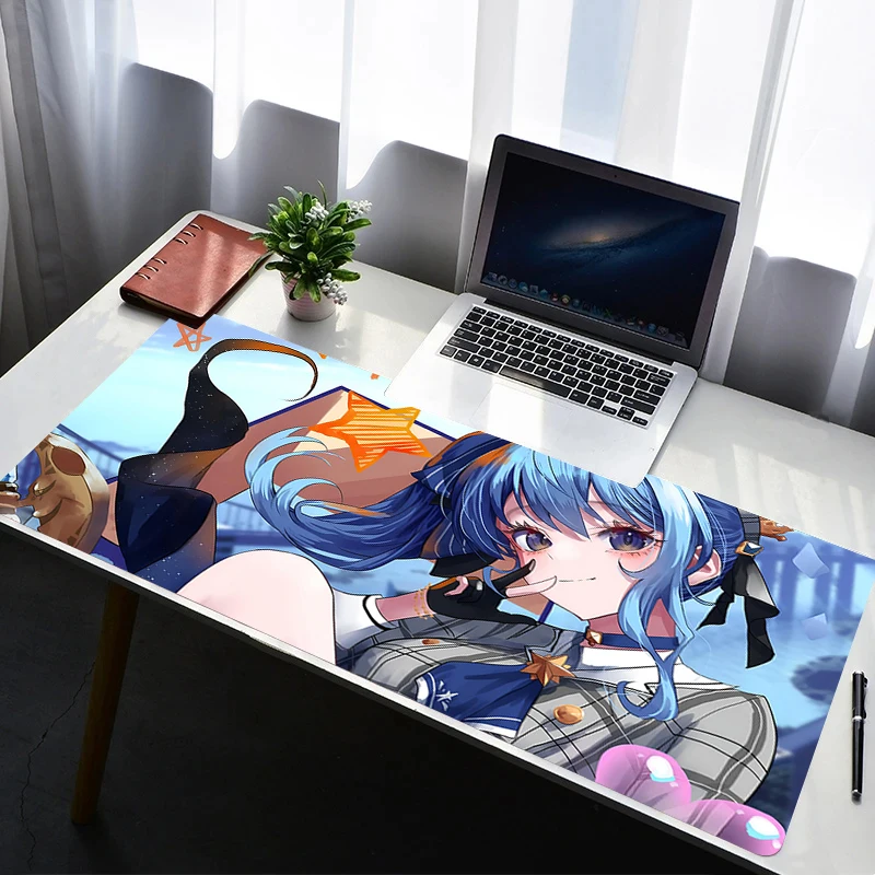 

Mouse Pad Computer Gaming Accessories Mousepad Rubber Extended H-hololive Hoshimachi Suisei Desk Mat Laptop Gamer Keyboard Pad