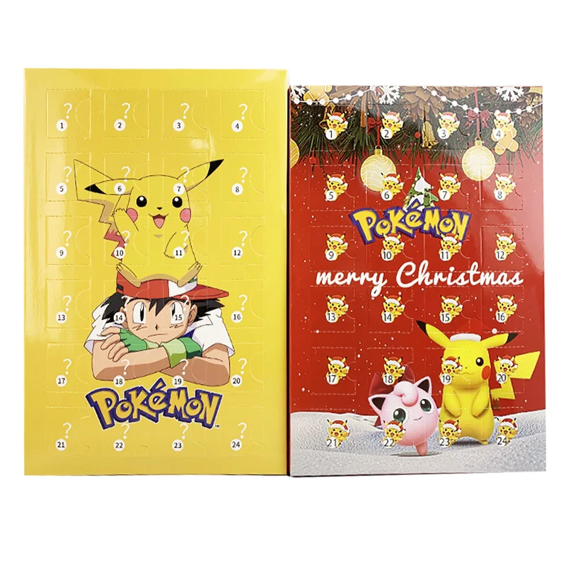 Pokemon Advent Calendar Box 2024 Merry Christmas green yellow blue mini small Pikachu action Figure kids Child Toy Xmas Gift 24 view 3