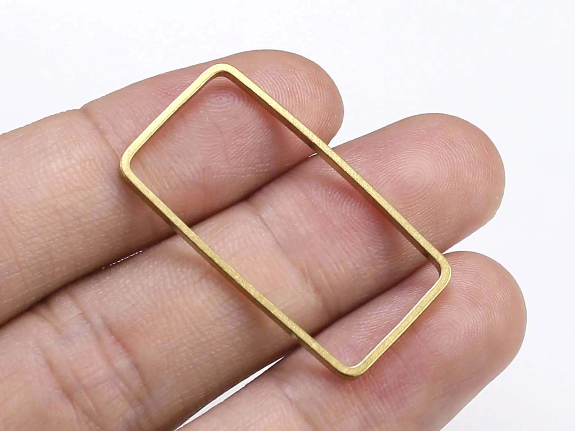 

10pcs Brass Rectangle Pendant, Brass Connector, Earrings Findings, 32.4x16.8x1.6mm, Dangle Earring Charm, Jewelry Making -R1496