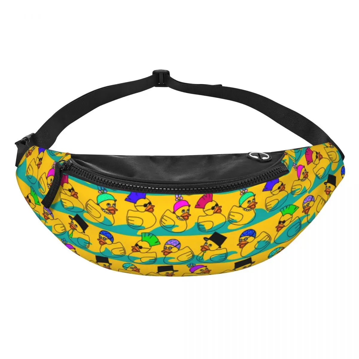 Cartoon Rubber Ducks Fanny Pack Women Men Custom Animal Crossbody Waist Bag for Travel Hiking Phone Money Pouch