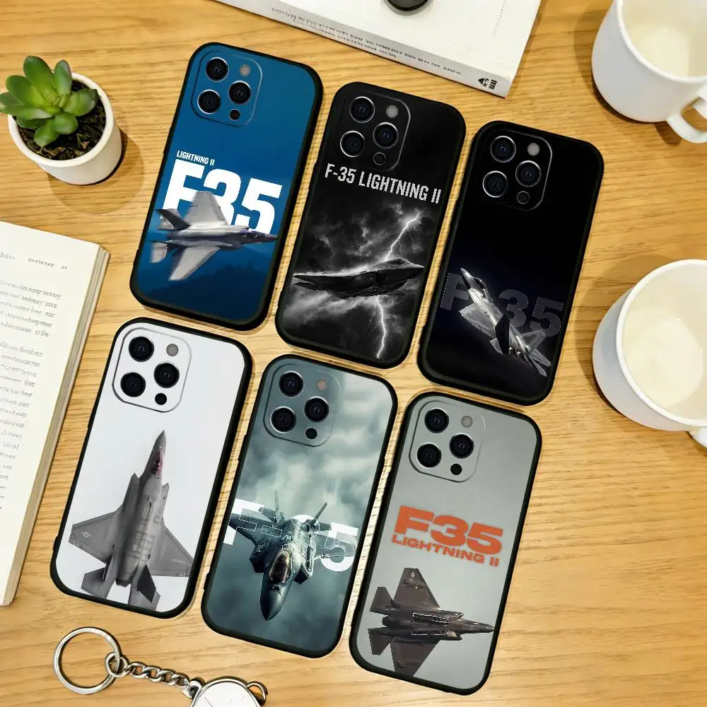 

Fighter jet F-35 Lightning Phone Case For iPhone 17, 16,15,14,13,12,11 Plus,Pro Max, Others Soft Black Cover