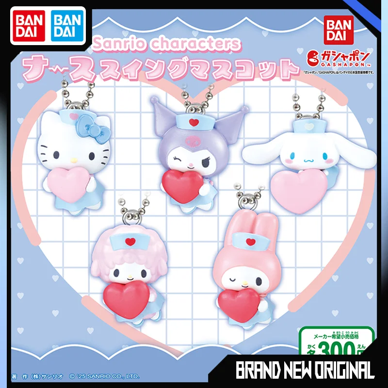 

BANDAI Sanrio Action Figures Model Kitty Kuromi Love Nurse Style Gashapon Ball Keychain Ornament Decorations Official Genuine