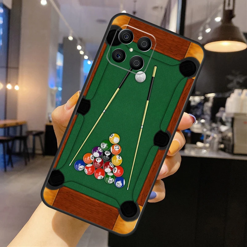 Bilhar snooker 8 caso bola para huawei honor 50 x9 x8 x7 p20 p30 p40 lite p50 pro p inteligente 2021 nova 9 5t capa