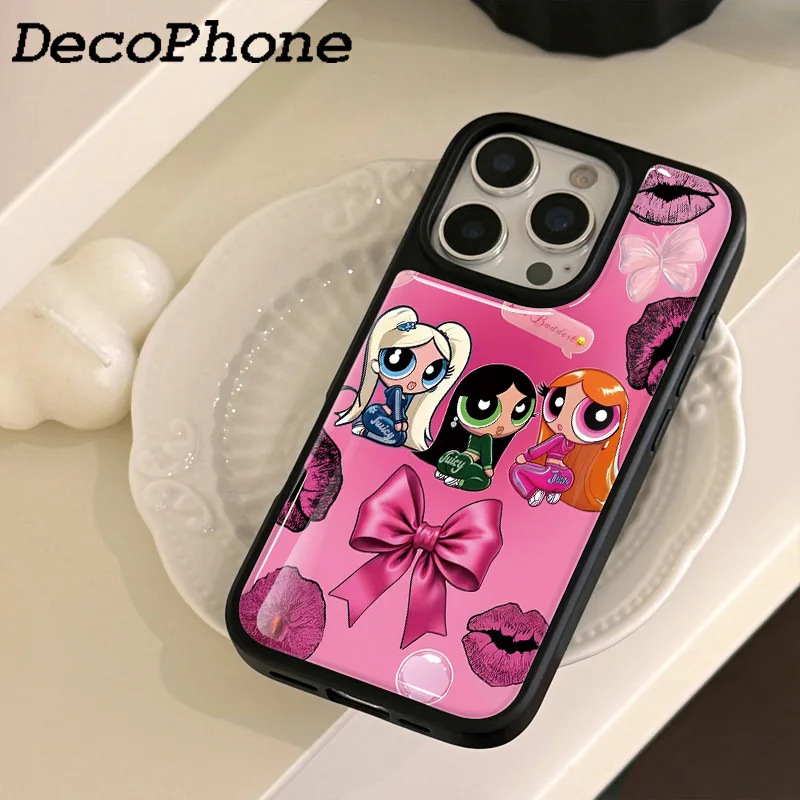 Hochwertige Rosa Animations-Edge-Epoxy-Handyhülle TPU Sturzsicher FÜR iPhone11/12/13/14/15/16/17 Pro Max AIR PLUS