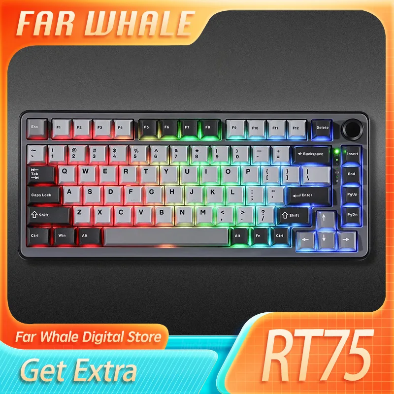 

yunzii Rt75 Mechanical Keyboard Magnetic Axis Wired Hot Swap E-Sports Custom Keyboard Accessory For Computer Office Gift