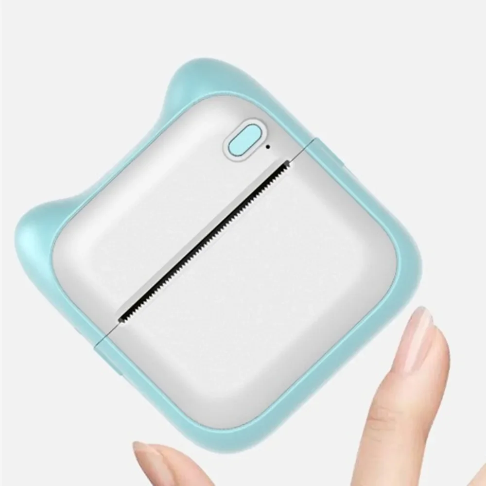 Printer Saku Portabel Ponsel Pencetakan Bluetooth Nirkabel Label Pelajar Kode QR Mesin Cetak Kertas Termal Android IOS