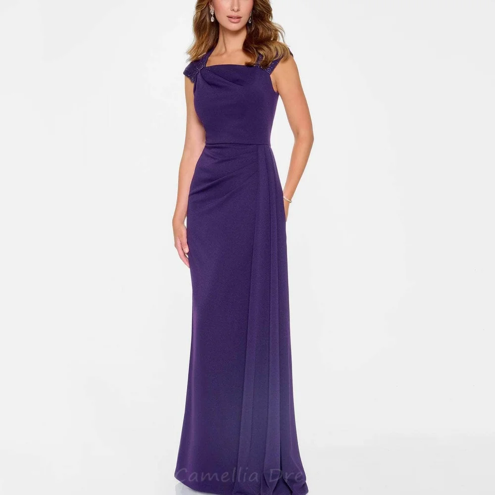 Elegant Mermaid Customized Mother of the Bride Dress for Women Cap Sleeve Wedding Party Gowns Beading Bridal Dresses