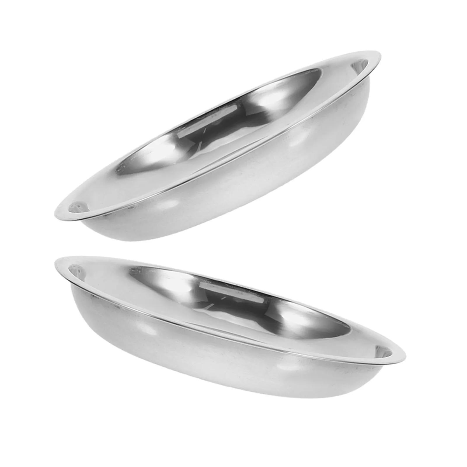 2Pcs Stainless Steel Pet Bowls Shallow Cat Dog Food Bowl Set Rustproof Easy Clean for Wet Dry Food Puppy Kitten Feeding Dish