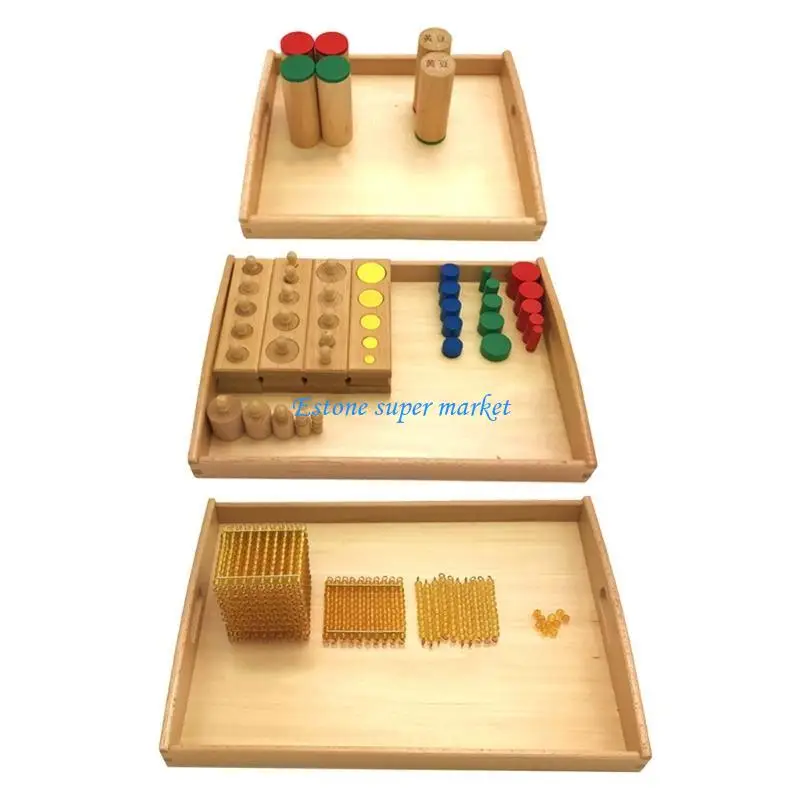

090B Wooden Box with Handle Learning Aid for Kindergarten L /for M/S Opt