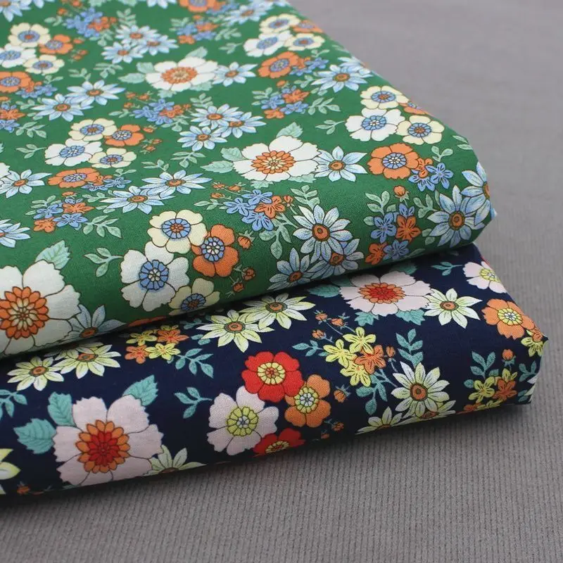 0.5/1/1.5/2/2.5/3cm Floral 100% Cotton 40S Poplin Sewing Fabric Digital Print For Sewing Cloth Dresses Skirt Home Decor Handmade