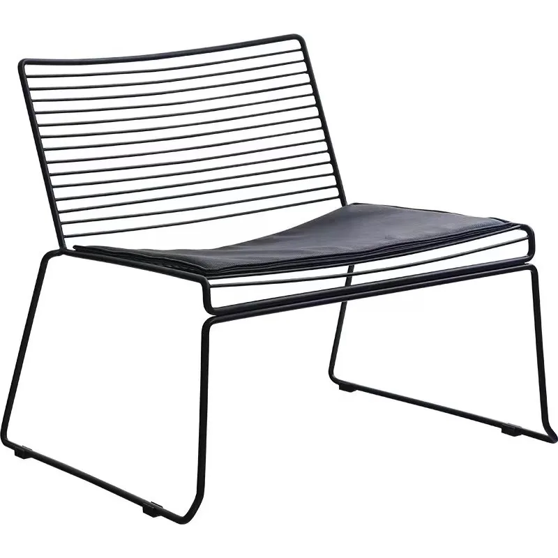 

Nordic wrought iron single chair simple outdoor balcony courtyard leisure back chair milk tea shop commercial outdoor dining tab
