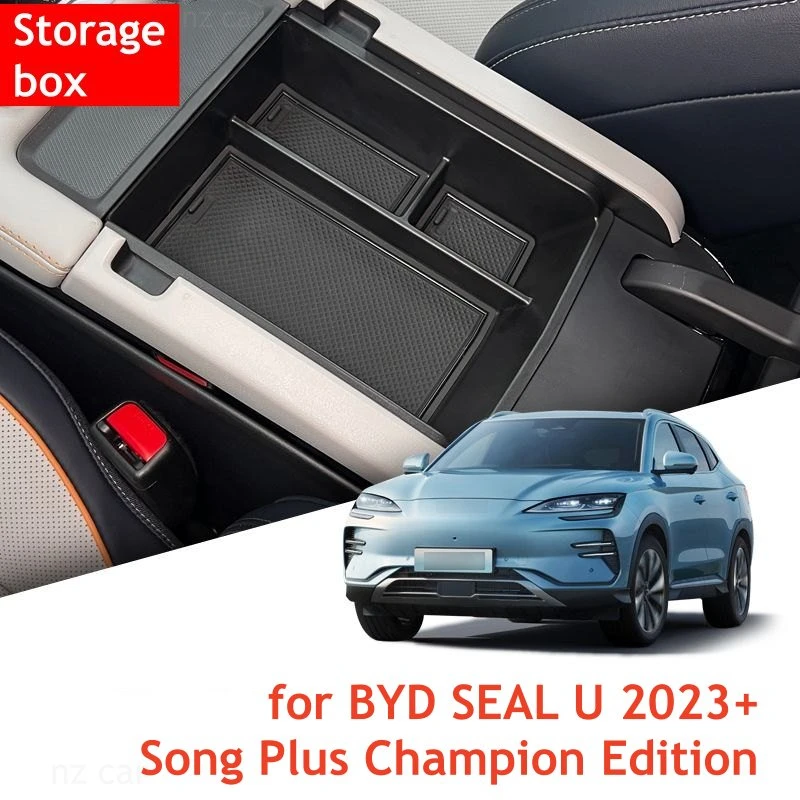 Car Interior Accessories For Armrest Storage Box Cup Holder for BYD SEAL U Song Plus Champion Edition 2023 2024