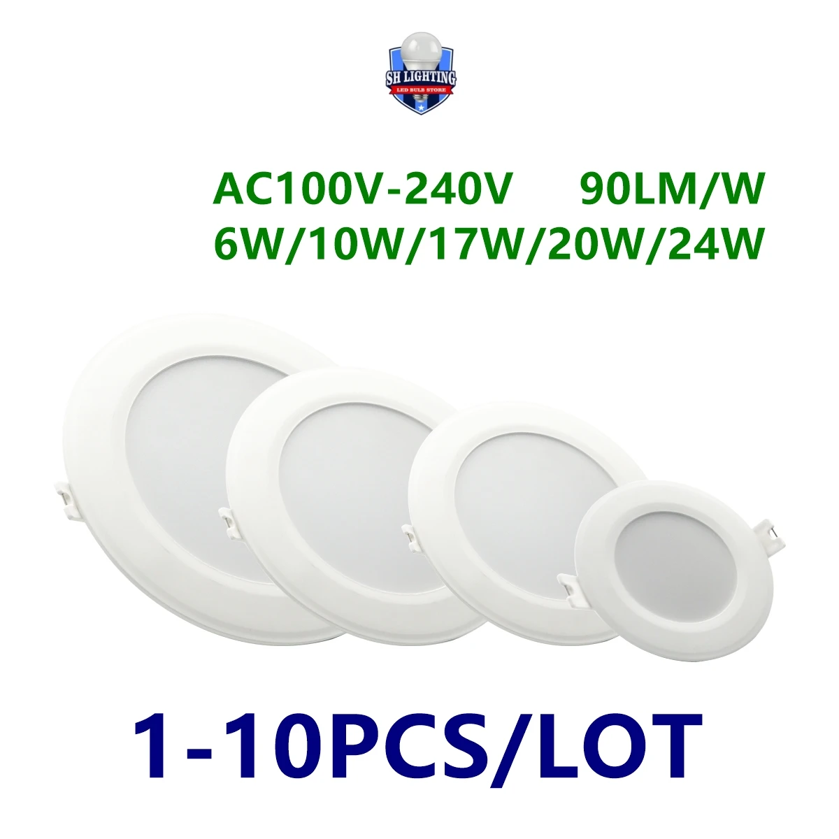 

1-10pcs New promotion LED dark down light AC120V AC220V 6W-24W super bright warm white light suitable for kitchen and study