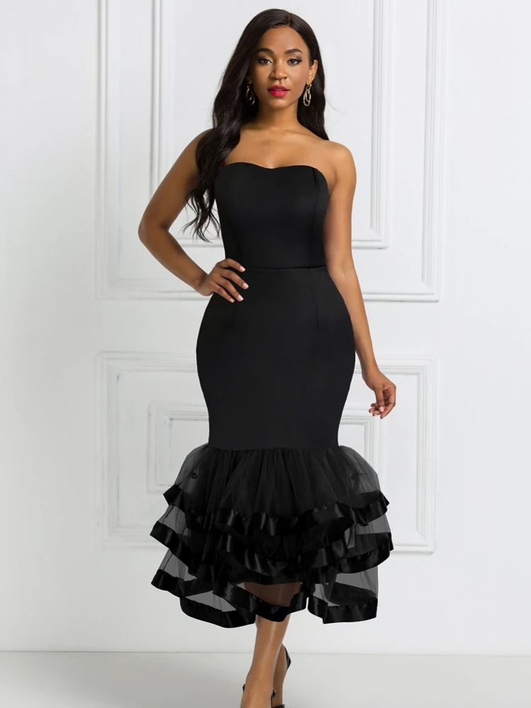 

African Dresses For Women Elegant Dashiki Strapless Flower Maxi Dress Ladies Traditional Africa Clothing Fairy Long Dress