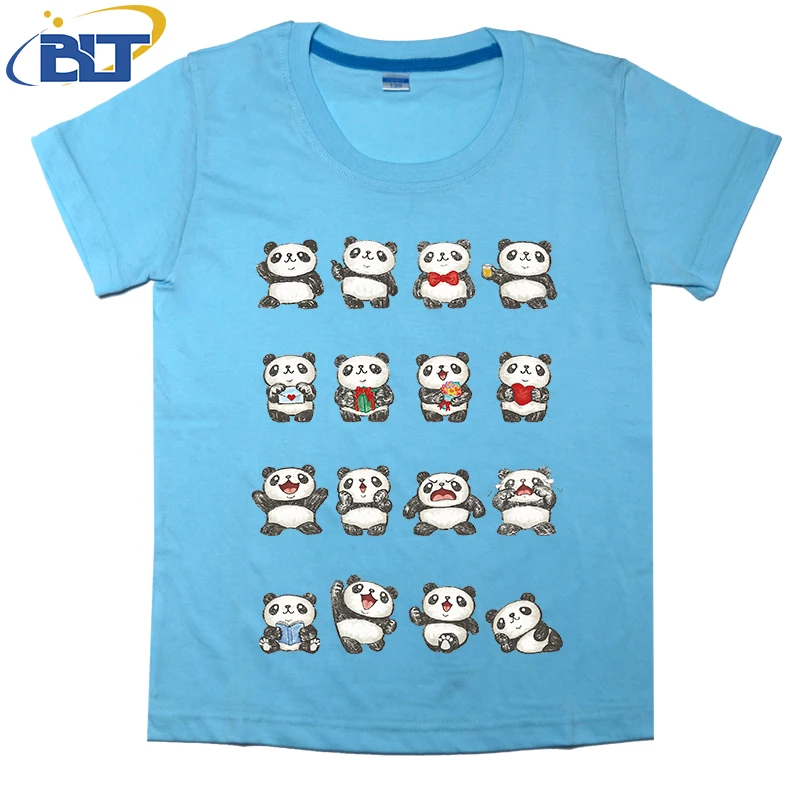 Verschillende Gevoel Van Panda Bedrukte Kinderen T-Shirts Zomer Kinderen Katoenen Korte Mouwen Casual Tops Voor Jongens En Meisjes