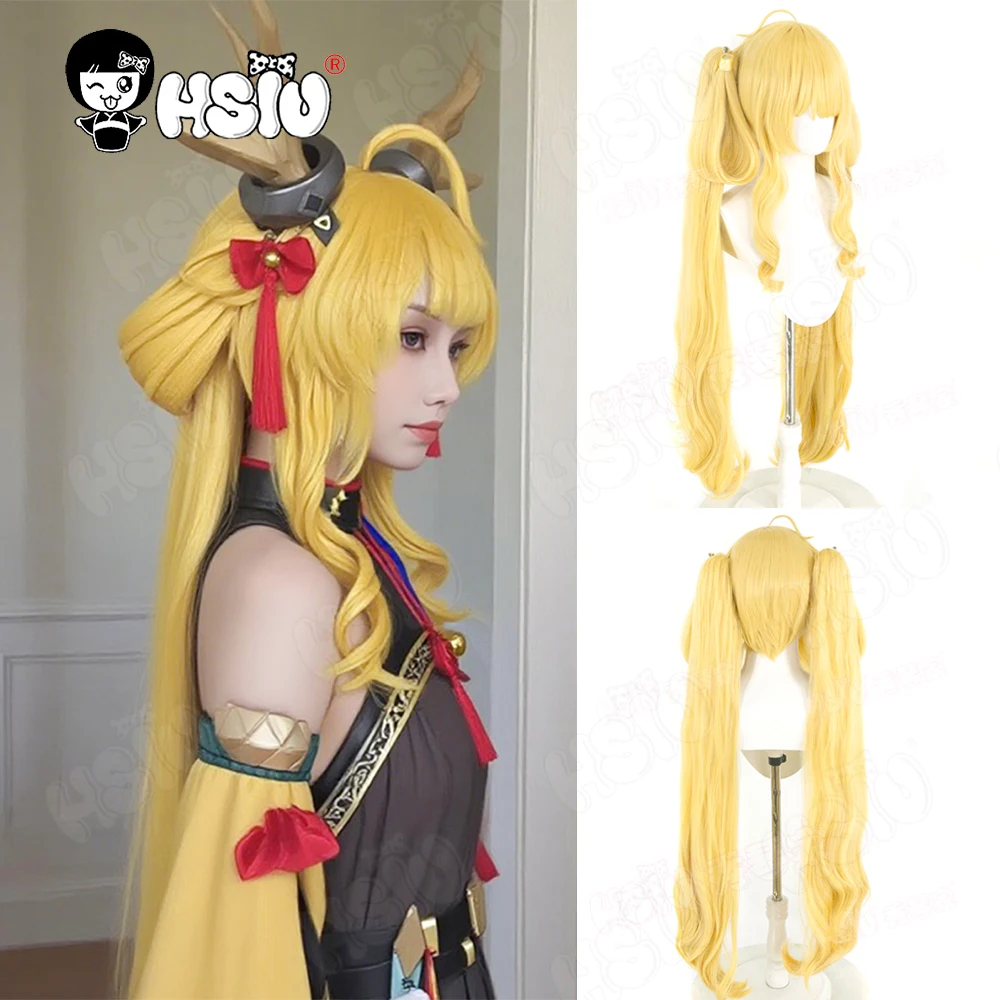 

Leizi the Thunderbringer Cosplay Wig Fiber synthetic wig「HSIU」Long blonde Wig+Wig cap Game Arknights Leizi the Cosplay