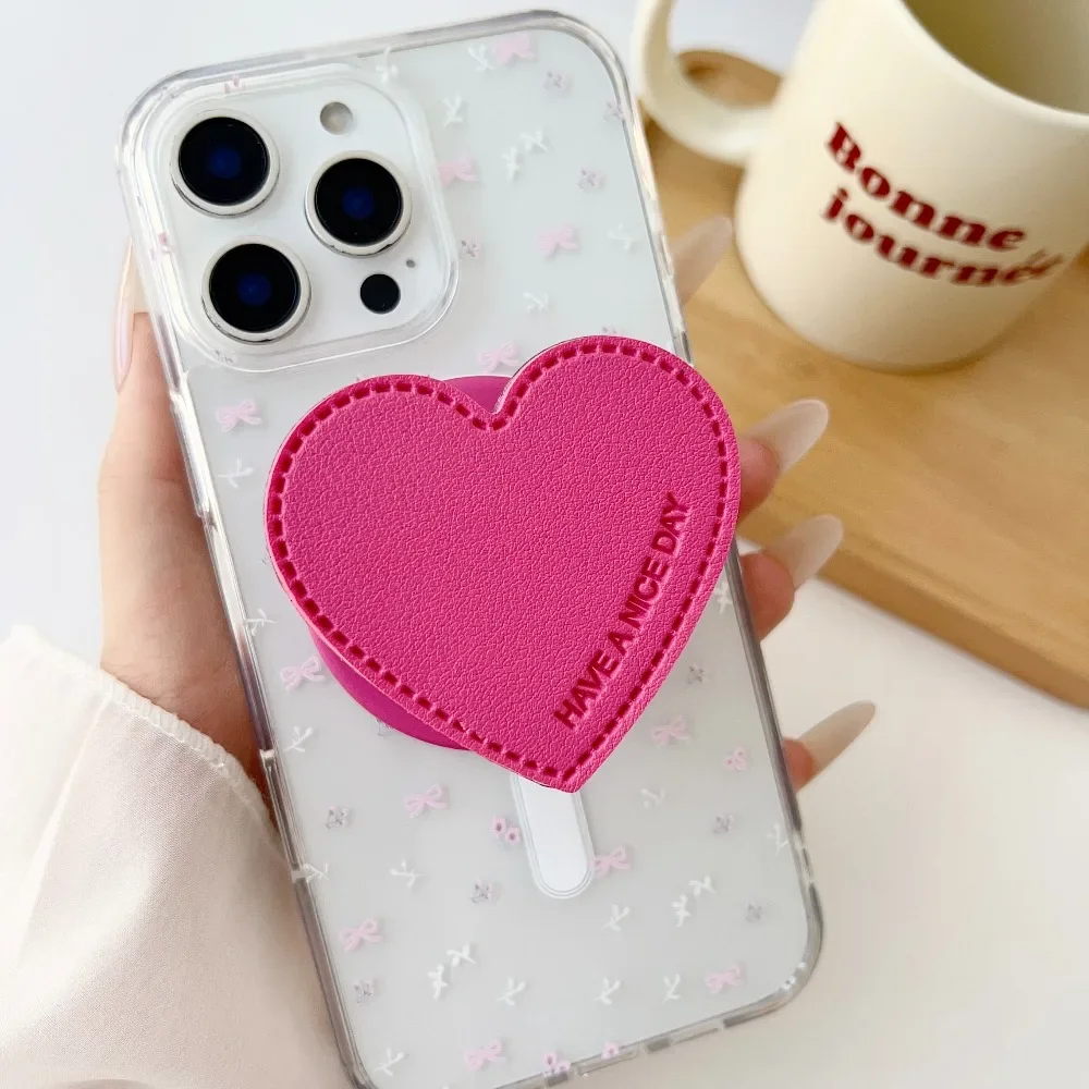 

INS милый персиковый кронштейн в форме сердца для телефона Magsafe, кронштейн Tok для IPhone, Samsung, Google, универсальные магнитные подставки Griptok