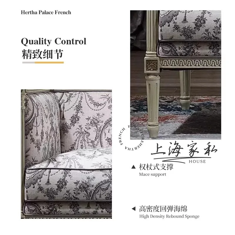 Simple fabric soft bag sofa European simple high-end indoor double sofa