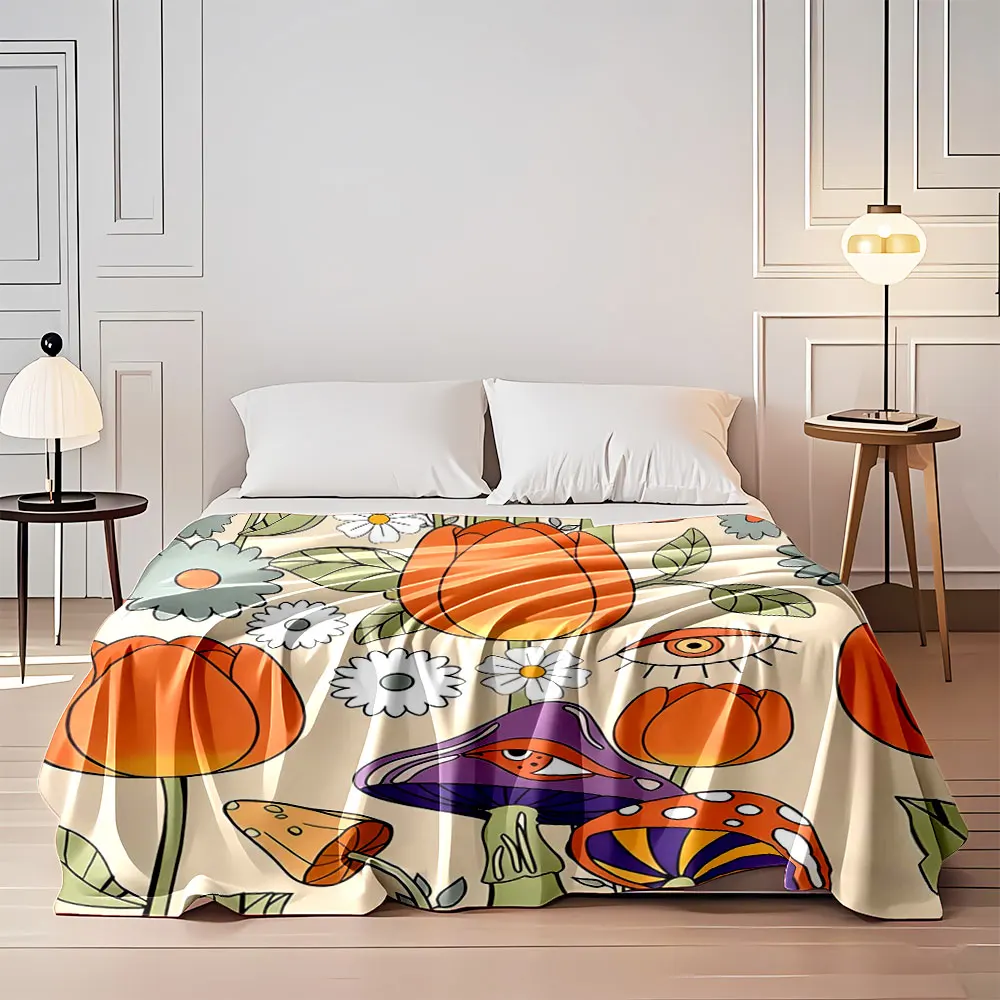 

1PC Retro Floral Art Print Blanket Soft and Comfortable Home Travel Adult and Child Warm Blanket Various Sizes To Choose From