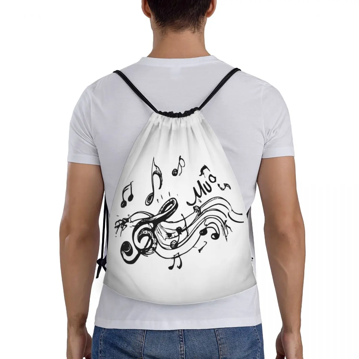 

Рюкзаки с музыкальной нотой, повседневные портативные сумки на шнурке, спортивная сумка, сумки для книг для мужчин и женщин, студентов