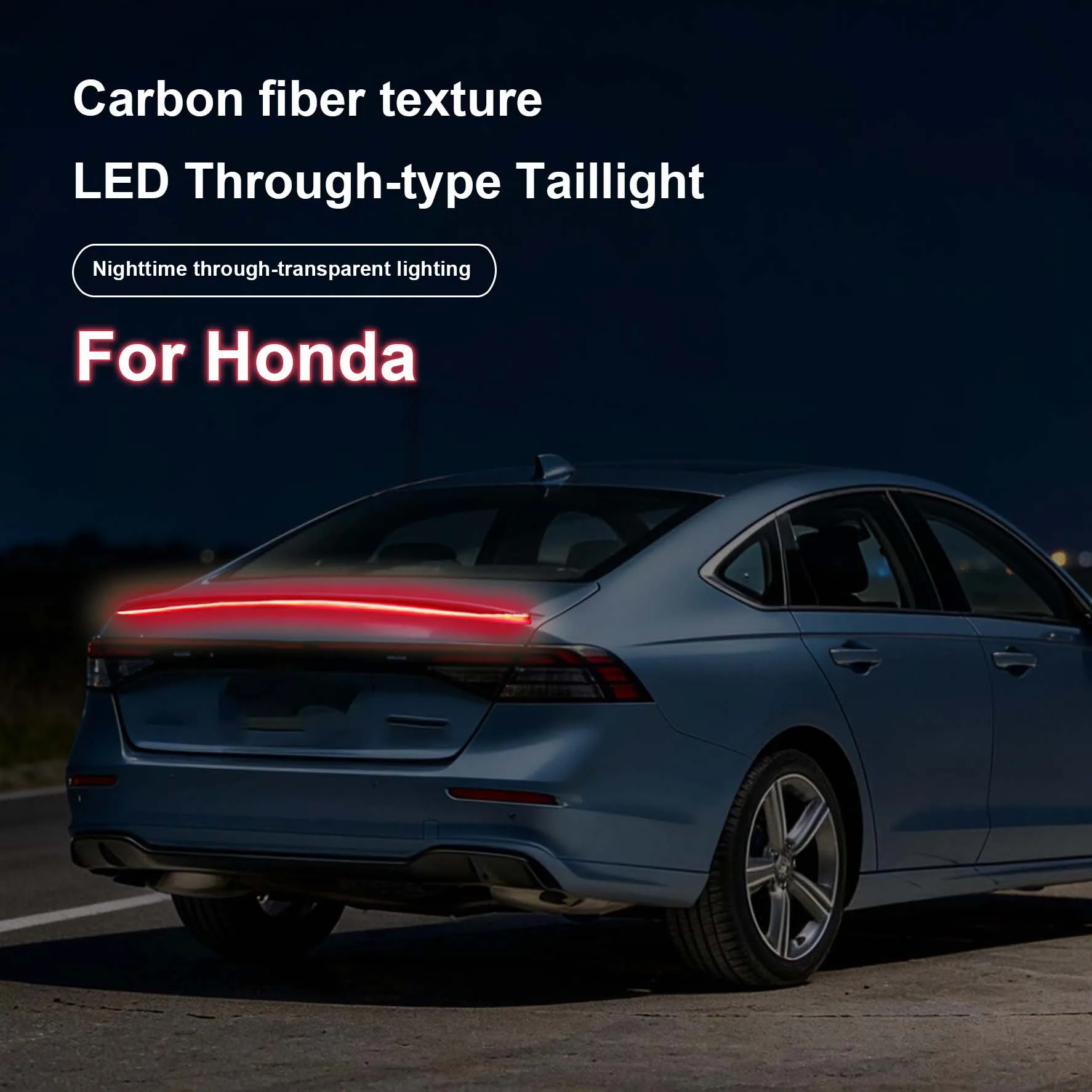 

Автомобильные высокопозиционные стоп-сигналы, задние предупреждающие сигнальные лампы, светодиодный спойлер из углеродного волокна, проточная лампа для Honda 10-го поколения Civic Accord