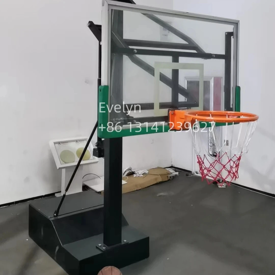 ห่วงบาสเก็ตบอลแบบยกมือได้ มาตรฐานการแข่งขัน สำหรับผู้ใหญ่ ใช้ได้ทั้งในร่ม/กลางแจ้ง ขาตั้งเหล็กเคลื่อนย้ายได้ พร้อมแป้นบาส