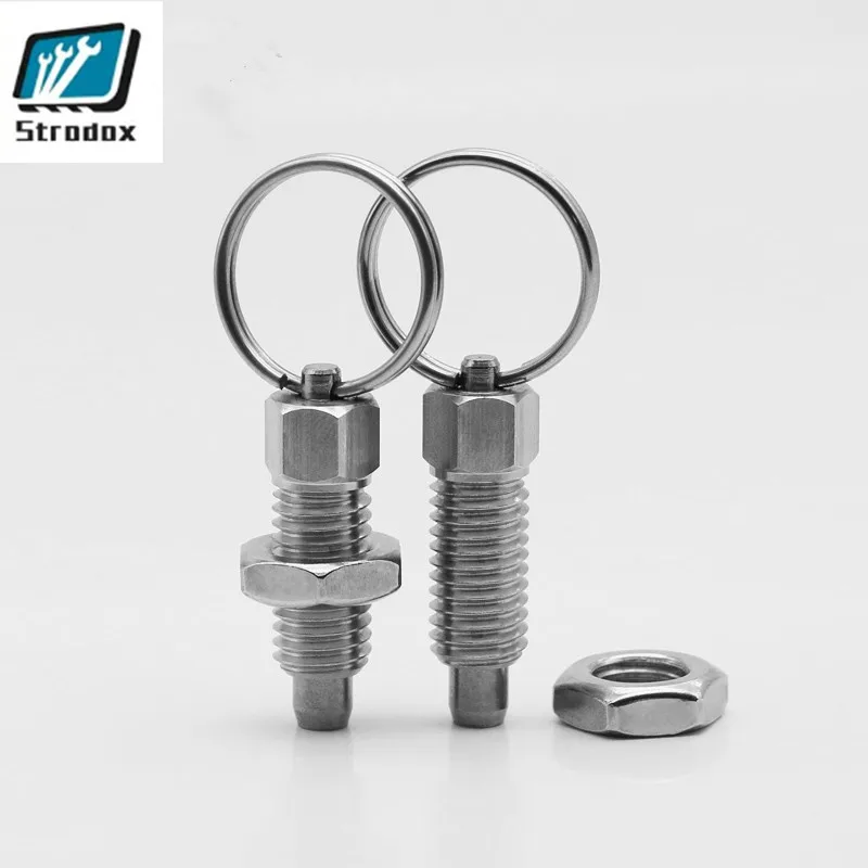 

5-piece Pull Ring Knob Plunger Split Spring Positioning Lock Indexing Pin M8x5MM Stainless Steel Hand-tightening Screw Indexing