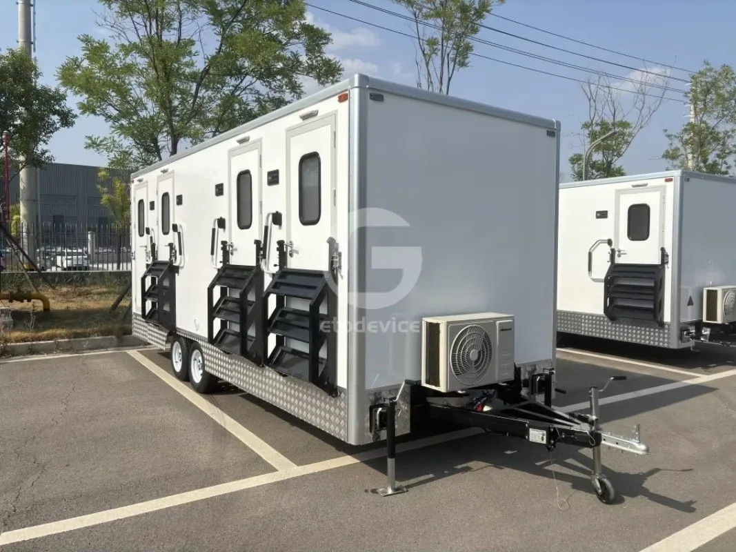 مقطورة مرحاض محمولة للاستحمام بتصميم متنقل مع مرحاض متنقل