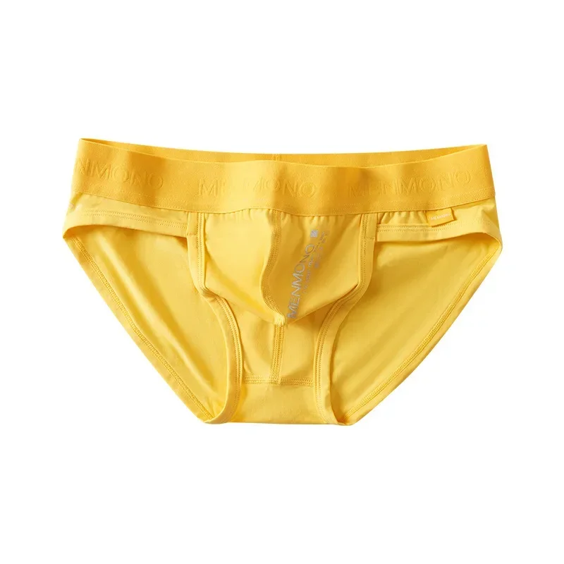 Bragas deportivas cómodas y transpirables con absorción de sudor de algodón para hombre, pantalones cortos sexis con bolsa convexa en U de tiro bajo para adolescentes