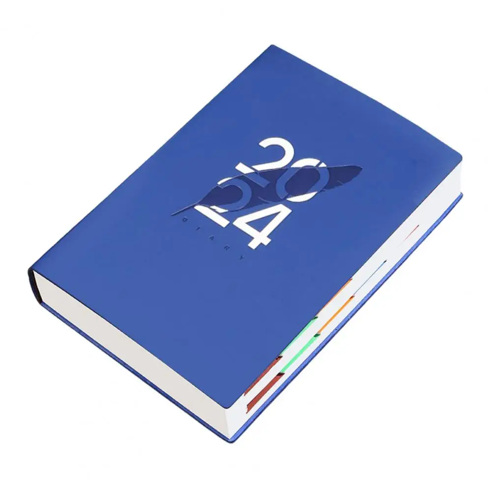 สมุดแพลนเนอร์ปฏิทิน2024สมุดโน๊ตบุค400หน้าสำหรับนักเรียนธุรกิจออฟฟิศที่ราบรื่น