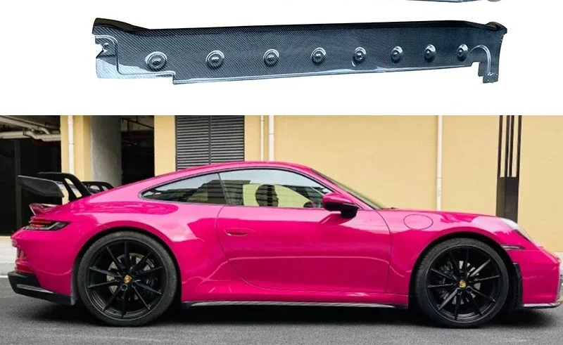 

For 2022 + Porsche 911 992 Carbon Fiber Side Skirt Side Surround Skirt Modified Auto Parts Exterior