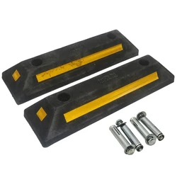 2Pcs Parking gear Car tire brake Parking safety stake Reverse safety gear Reflective wheel stop block Road signs 53x14x9cm