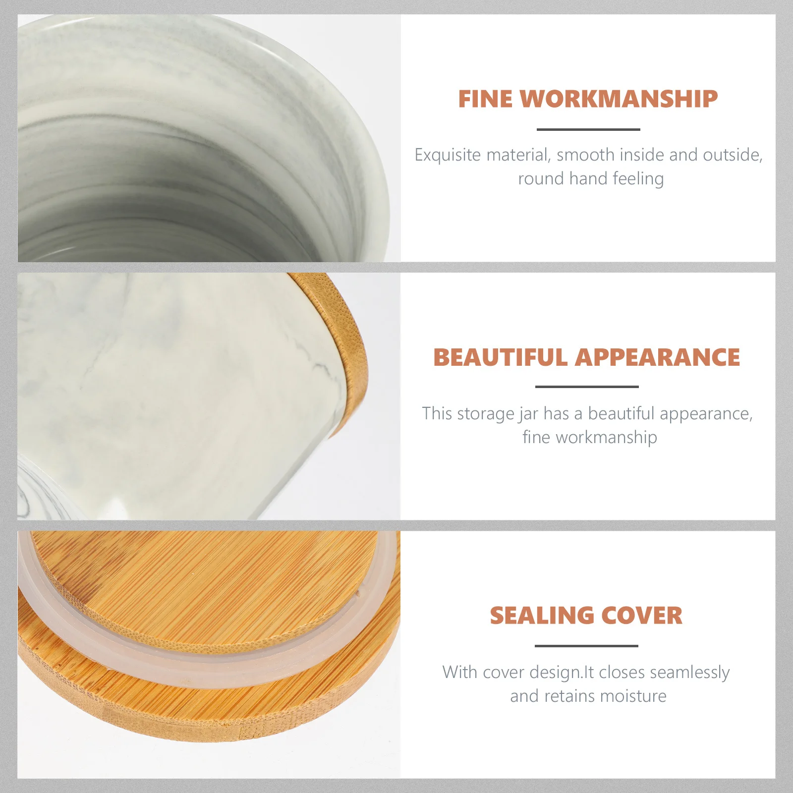

Sealing Tea Canister Ceramic Food Storage Jar Salt Container Coffee Jar Spice Modern Dry Hygienic Fresh Keeper Home Office