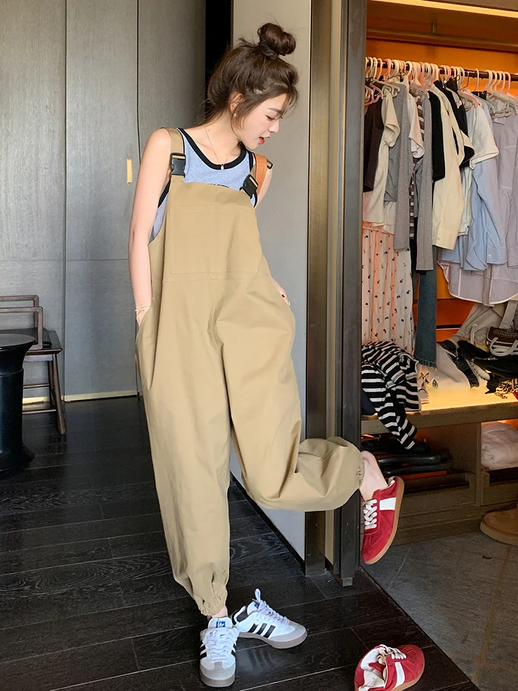 

Модный японский комбинезон-оверолл для женщин: свободный крой, стройнящий дизайн, комбинезон-сэнсация с высокой талией и длинными брюками