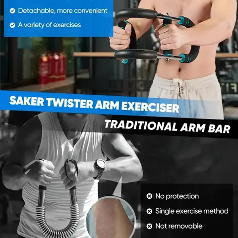 40 kg u-formad handgreppsstyrka Twister armtränare Power Twister bar träningsutrustning för män och kvinnor hemmaträning 10 best sales armträning - №5