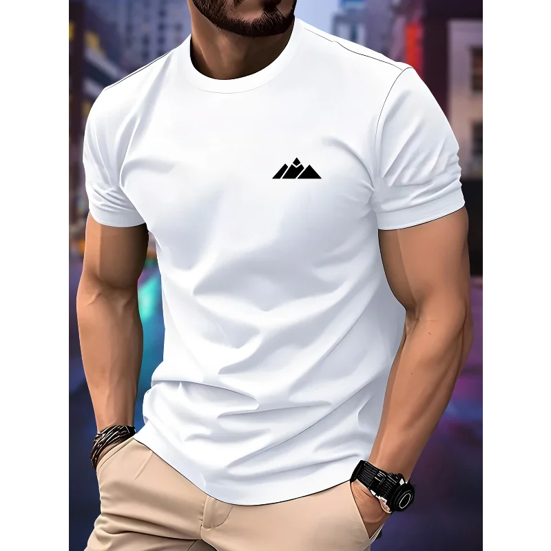 New men's jogging sport shirt - Spring/Summer style T-shirt with letter print short sleeves - Breathable fitness sports T-shirt
