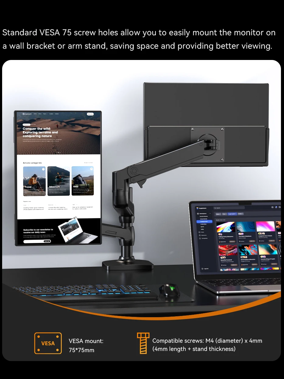 شاشة UPERFECT UColor Mini LED المحمولة مقاس 14 بوصة بدقة 2.5K و1500 شمعة/م2 ووقت استجابة 1 مللي ثانية ومزامنة مجانية للألعاب مع حامل وشاشة خارجية ثانية VESA Eye Care لأجهزة الكمبيوتر المحمولة ووحدة التحكم في الألعاب #6