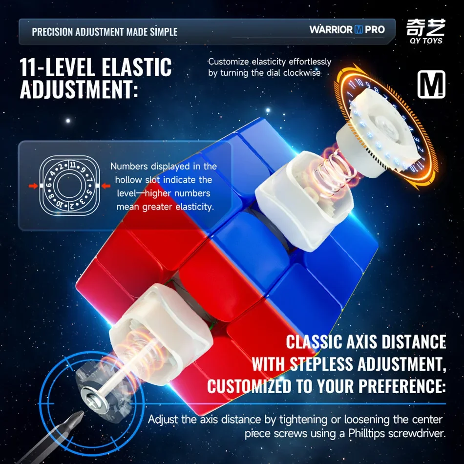 [Picube] QiYi Warrior M Pro 3x3 Magnetische Magische Kubus Professionele Onderwijs Speelgoed Verjaardag Kerstcadeaus Cubo Magico Speelgoed