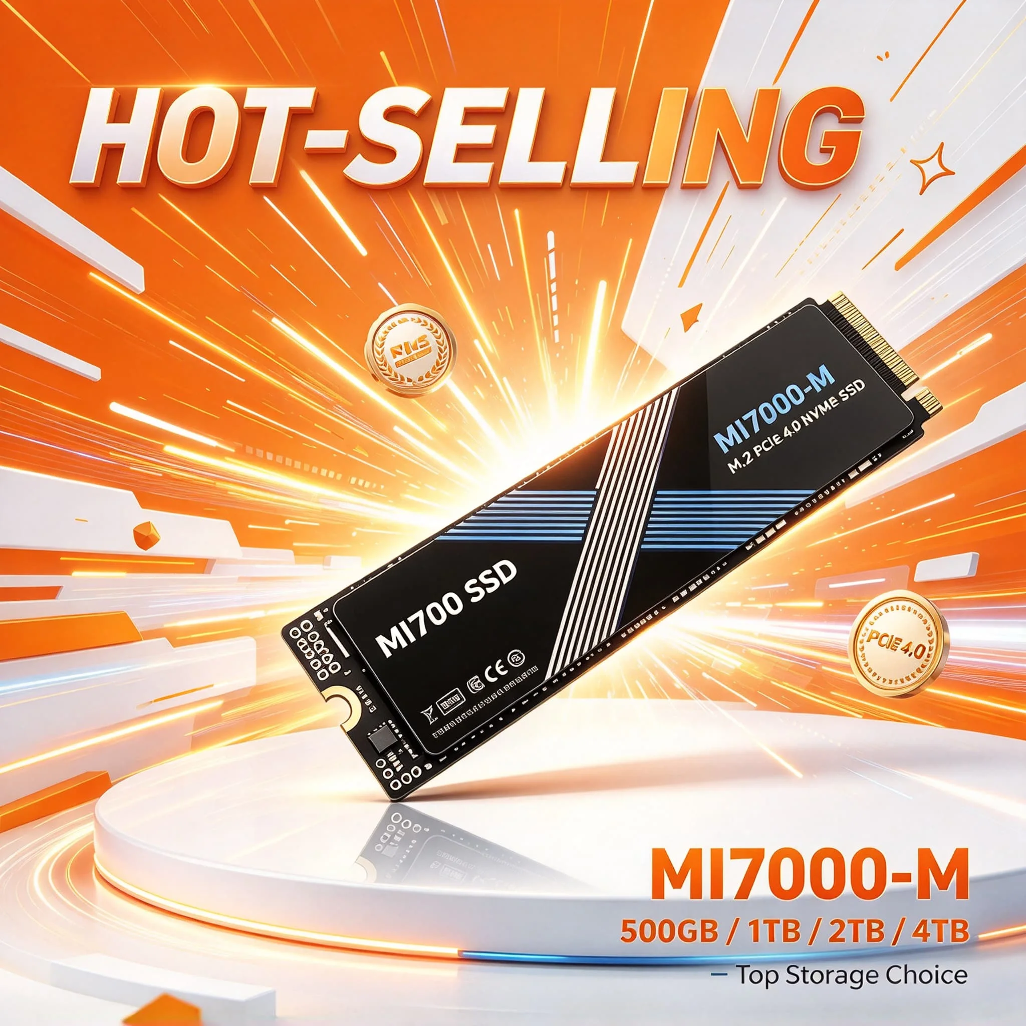PCIe4 Gen4 MI7000M M.2 NVMe SSD 500GB 1TB 2TB 4TB High Speed Hot Internal Solid State Drive Gaming Office PC Laptop 3500MB/s