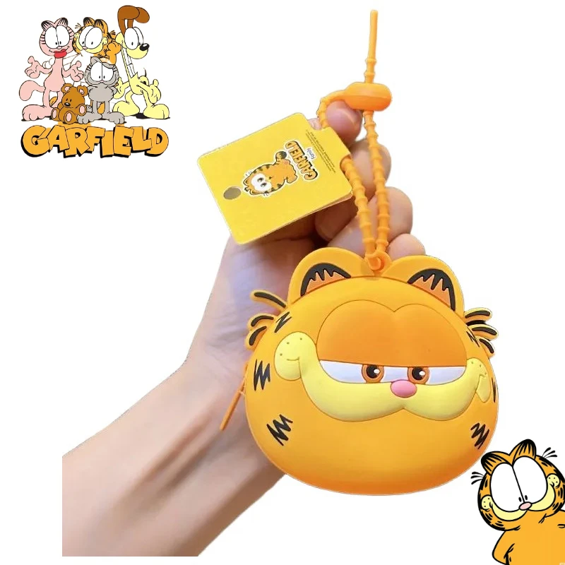 

Garfield cartoon cute silicone keychain kawaii for men and women couple figurine coin purse backpack pendant gift wholesale