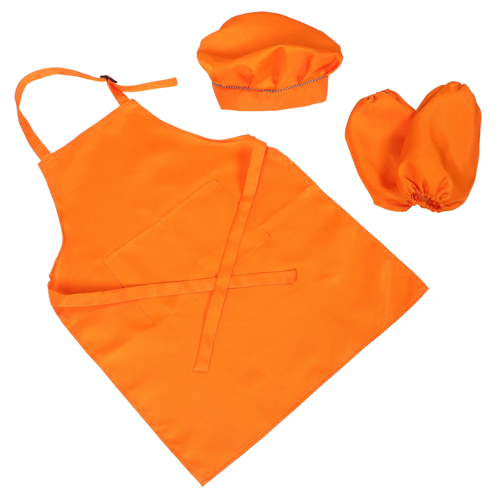 

1Set Kids Apron Set Adjustable Chef Hat Sleeve Child Cooking Painting Baking Protective Clothes Boys Girls Kids Apron