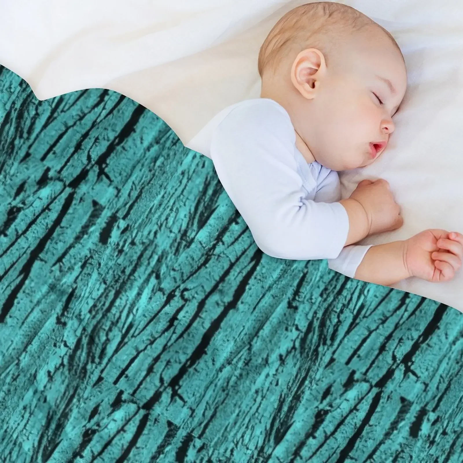 Photograph of tree bark, then processed in color Throw Blanket Winter beds Sleeping Bag Flannel Bed linens Blankets