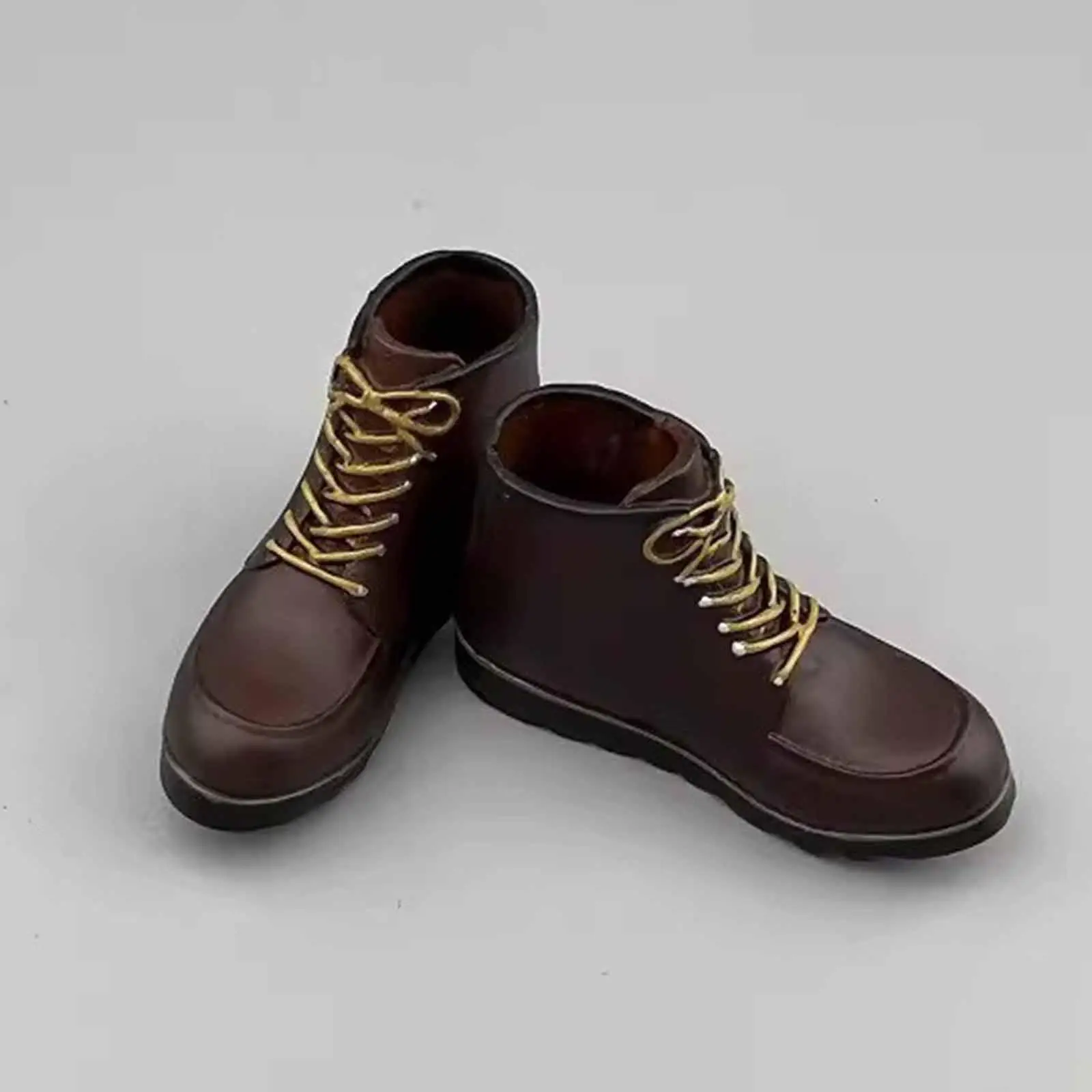

1/6 Scale Male Doll Boots Decor Costume Fashion Handmade Mid Top Boots Miniature Solid Hiking Boots for Dressing up