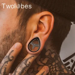 Twolobes 2 pz Teardrop Double Flared Bat 316 in acciaio inox Ear calibri tappi tunnel Piercing donne Body Jewelry barella